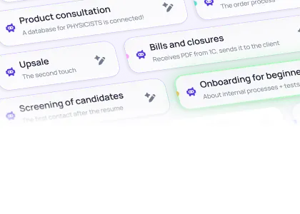 Illustration of an AI bot department for business