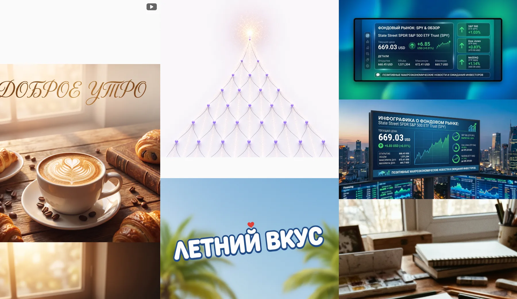 Галерея «Мои медиа» в BotB2B с сгенерированными картинками